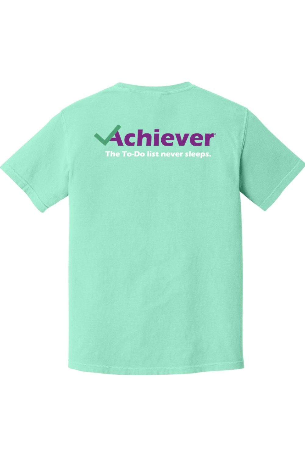CliftonStrengths t-shirt with Achiever on the back in Island Reef color