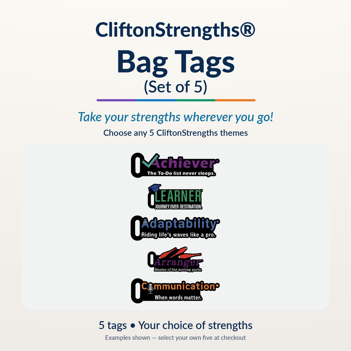 CliftonStrengths Bag Tags (set of 5)