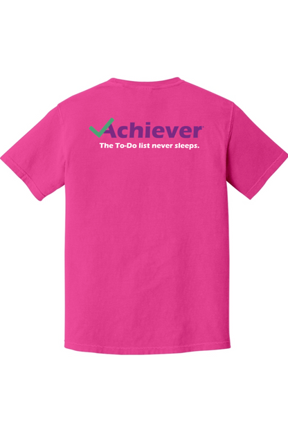 CliftonStrengths Achiever t-shirt Neon Pink Back