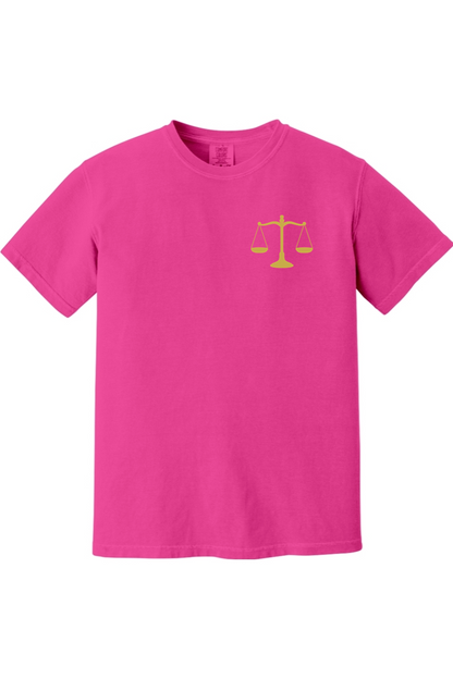 CliftonStrengths t-shirt with Analytical on the Front in Neon Pink color