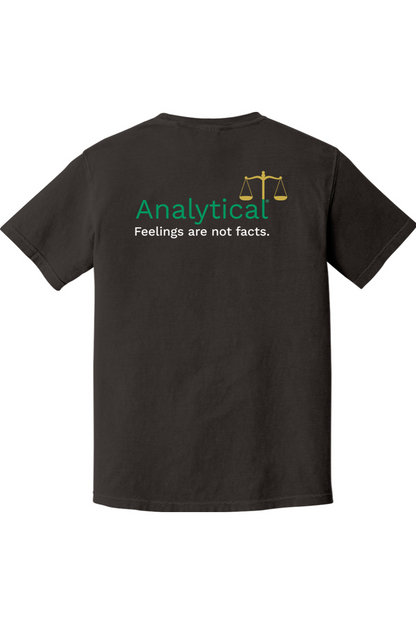 CliftonStrengths t-shirt with Analytical on the Back in Pepper color