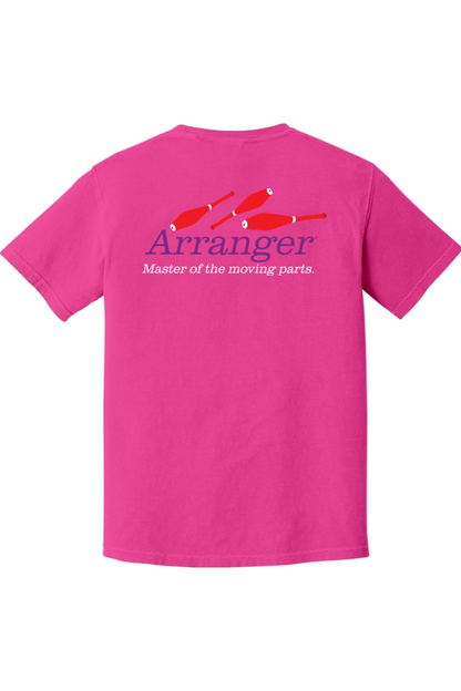 CliftonStrengths t-shirt with Arranger on the Back in Neon Pink color