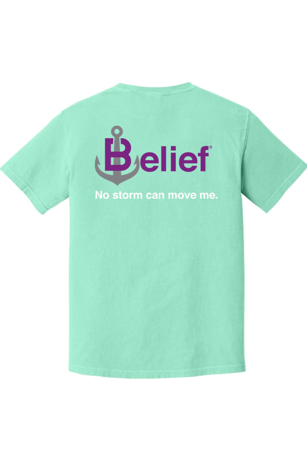 CliftonStrengths t-shirt with Belief on the Back in Island Reef color
